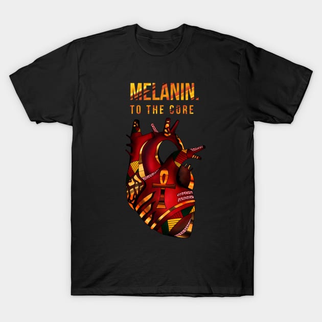 Melanin Heart - Melanin To The Core T-Shirt by kenallouis